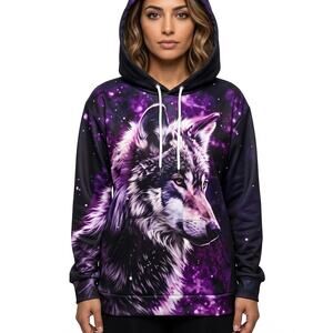Chaos Monkey Black Graphic Pullover Sweatshirt Women Size 5XL